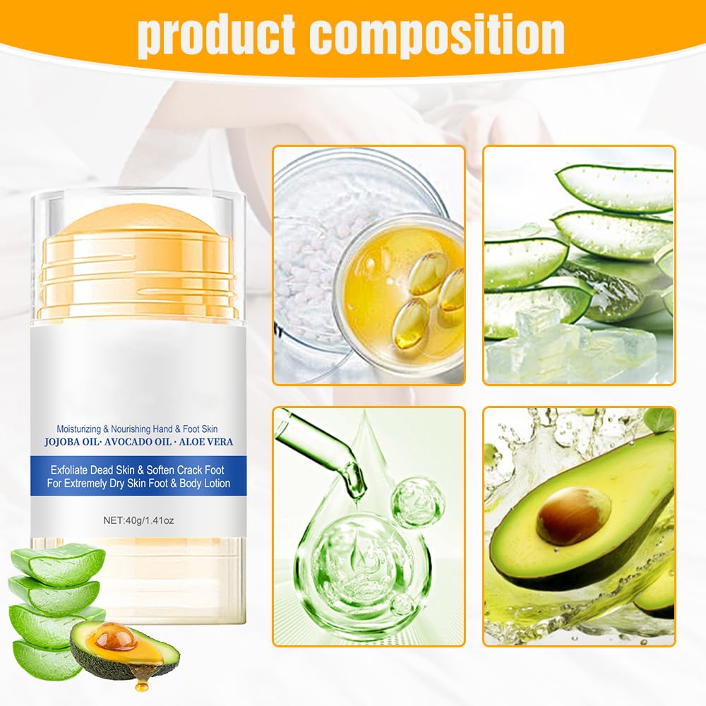 Moisturizing Foot Cream - Hydrating Foot Care Stick for Dry, Cracked Feet | Fast-Acting Relief & Renewal