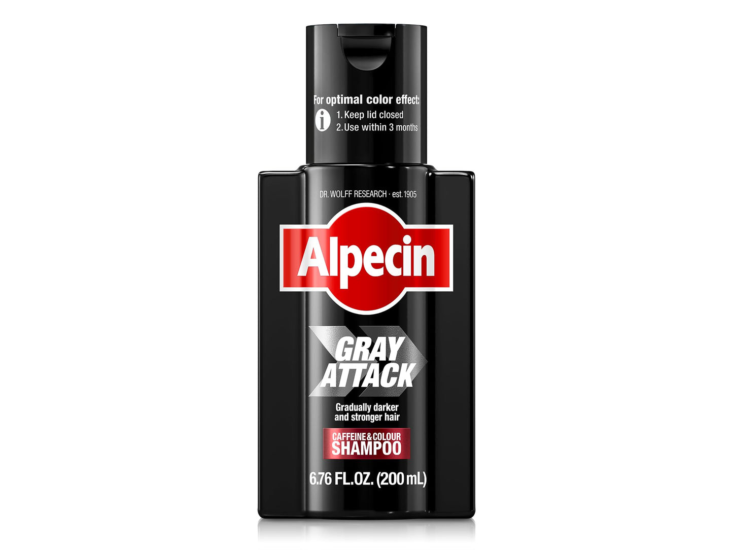 Alpecin Gray Attack Caffeine & Color Shampoo for Men 6.76 Fl Oz | Gradually Darker and Stronger Hair | Natural Looking Color Effect for Less Grays | Leaves Hair Feeling Stronger