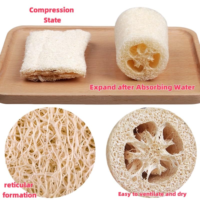 Natural Loofah Body Scrubber Sponge 4-Pack for Exfoliation