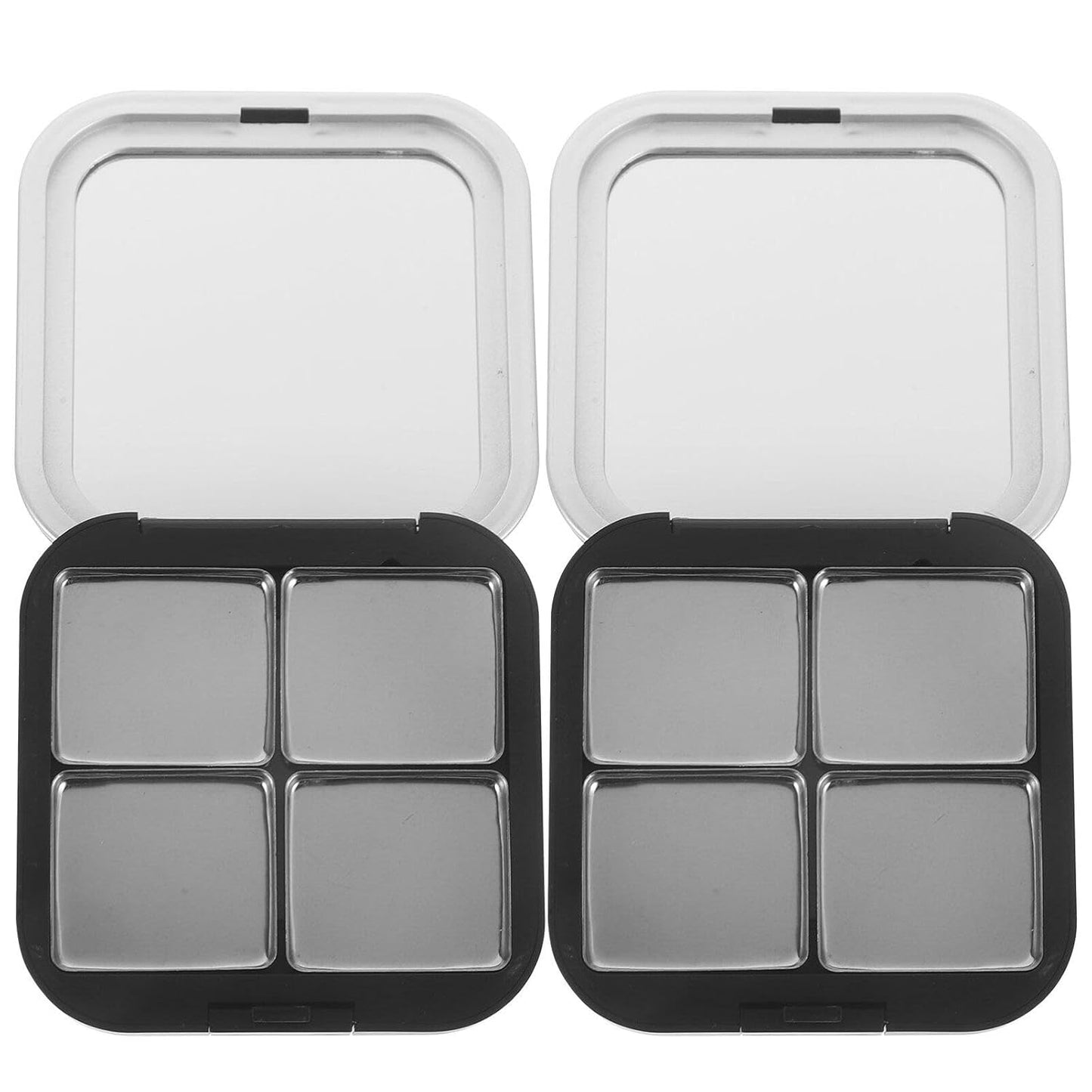 Magnetic Empty Eyeshadow Palettes - 2 Pcs Refillable DIY Makeup Storage Case | Portable with Mirror