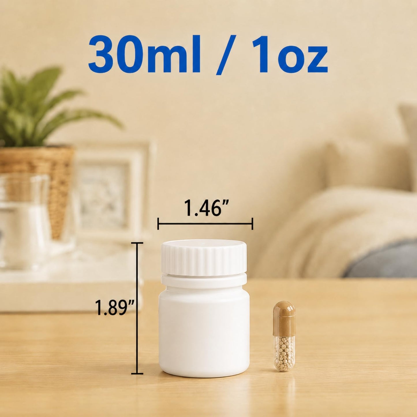 12 Pack Food Grade Pill Bottle with Labels, Empty Plastic Medicine Bottles, Travel Pill Container Organizers for Pills Capsules Vitamins Powder(1oz)