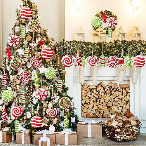 40 Pcs Colorful Peppermint Candy Christmas Tree Ornaments