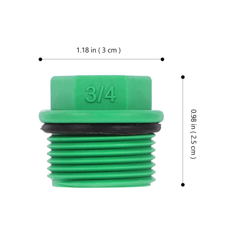 POPETPOP 10 Pieces 3/4 Garden Hose Caps and Plugs, Male Thread Pipe Plug End Cap, PPR Material Garden Irrigation Tubing Stopper Drain for Splitters, Manifolds, Rain Barrels - Prevents Leakage