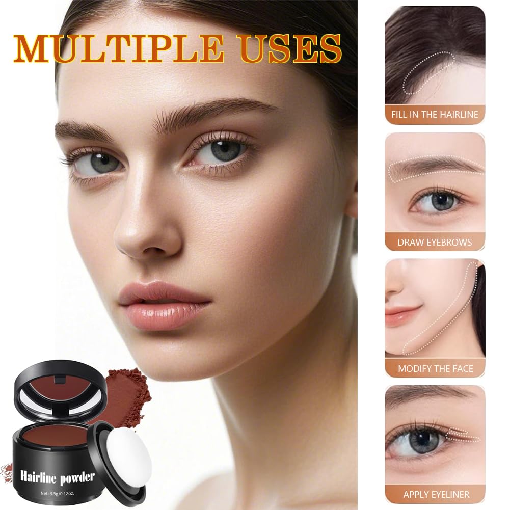 Invisible Hairline Powder - Undetectable Coverage for Bald Spots & Thinning Edges | Waterproof, Natural Matte Finish
