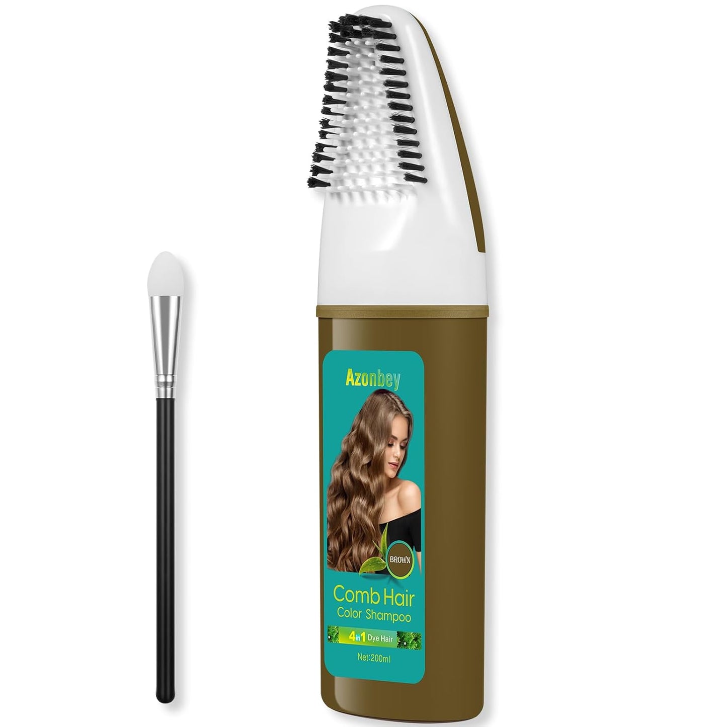 Brown Hair Dye Shampoo for Women - Permanent Gray Coverage | Herbal Plant-Based Formula