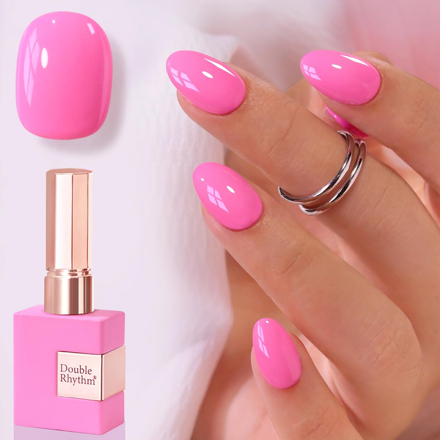 Gel Nail Polish - Translucent Light Milky Pastel for DIY Manicure | 0.5 Oz Rose Pink