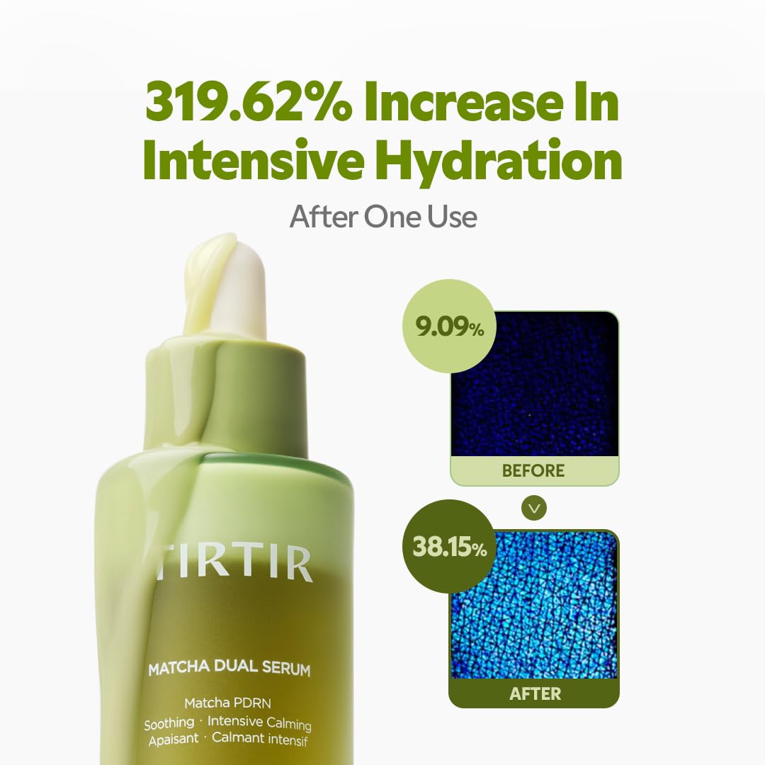Matcha Dual PDRN Serum - Red Skin Relief & Glass Skin Glow | 20,000ppm Vegan Matcha, 5% Niacinamide, Hydrating Korean Face Serum for Sensitive & Acne-Prone Skin