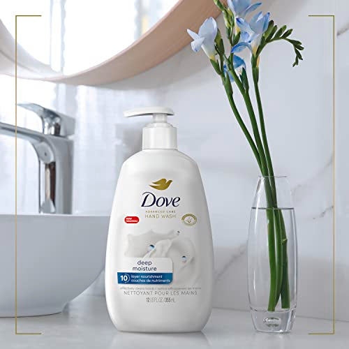 Dove Advanced Care Deep Moisture Hand Wash, 12 oz (Pack of 4)