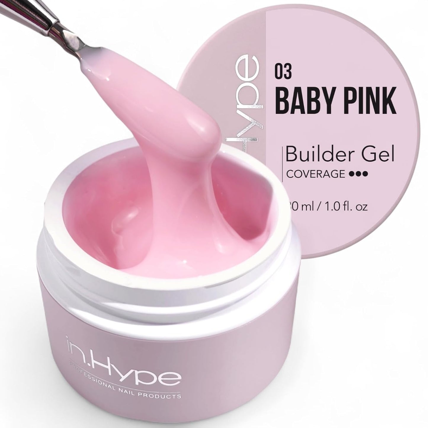 Professional Hard Builder Gel for Nail Extensions - UV/LED Formula | Baby Pink #3