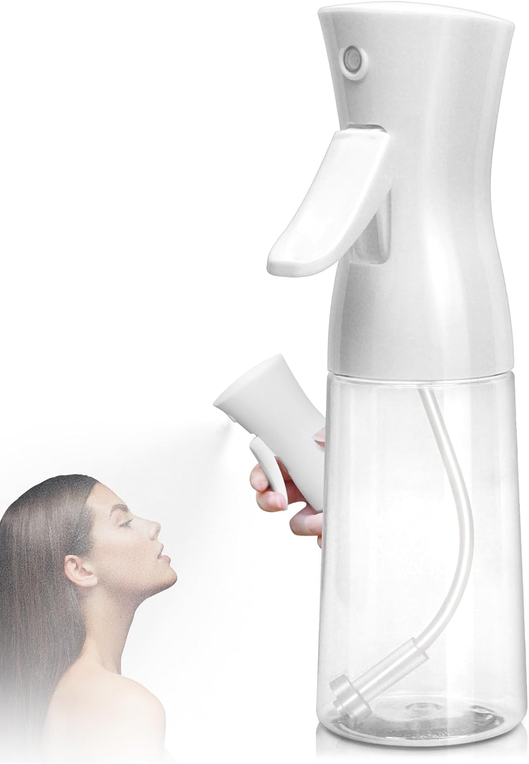 Continuous Spray Bottle - Ultra-Fine Mist for Hair, Skincare & Plant Care | White 300ml