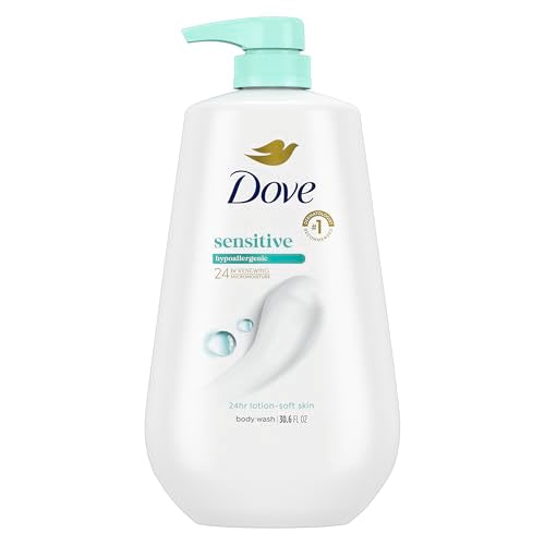 Dove Sensitive Skin Body Wash - 30.6 oz Pump, Hypoallergenic & Moisturizing