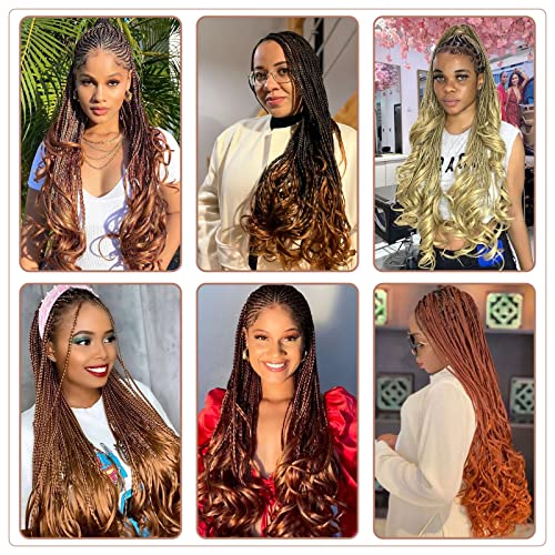 RuiYok 10 Inch French Curl Crochet Braids 9 Packs #1B