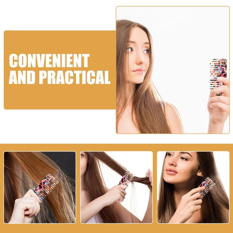 INOOMP 2Pcs Anti-Static Acetate Hair Combs Detangler Tooth Comb for Curly and Wet Hair Styling for Women Colorful Set