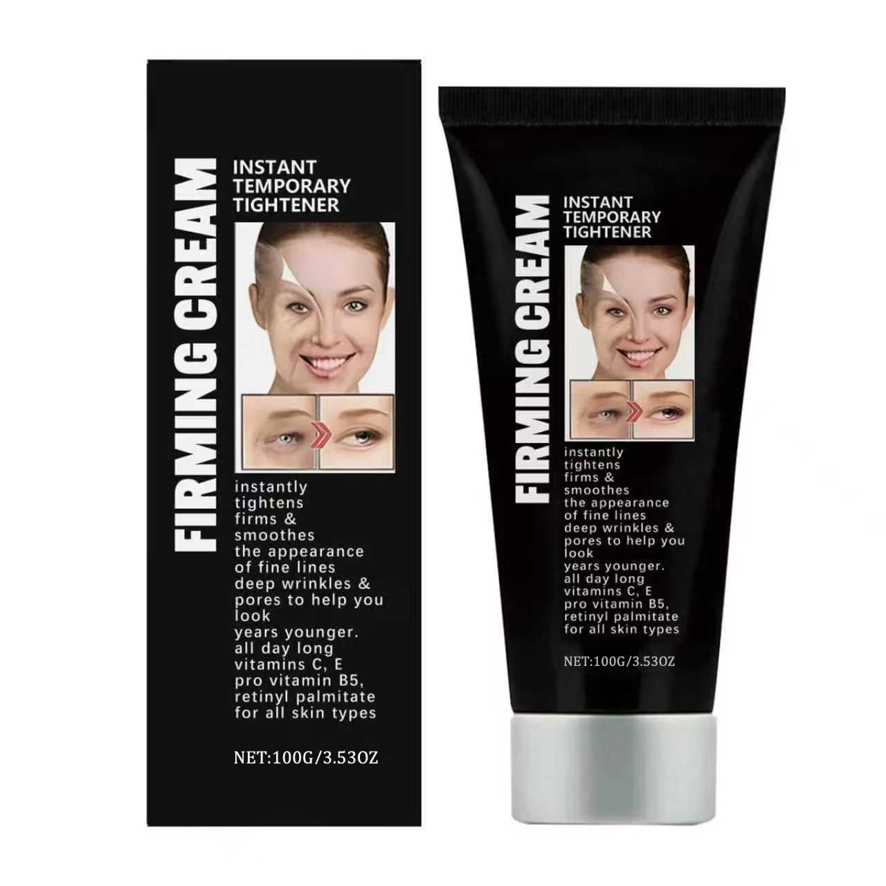 Instant Face Tightener Cream - Firming & Wrinkle Smoothing | Reduces Fine Lines & Pores, 3.53 oz