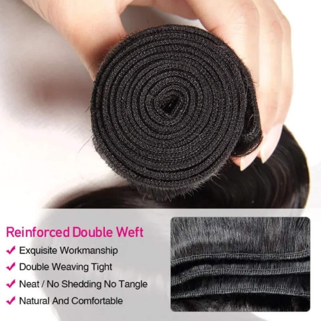 Unice Hair Brazilian Unprocessed Virgin Human Hair Weave Bundles 3pcs Body Wave Weft Extensions Natural Color 14 16 18 Inch