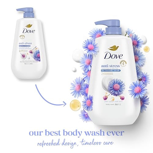 Dove Body Wash Blue Chamomile & Oat Milk 30.6oz Pump - Hydrating & Calming