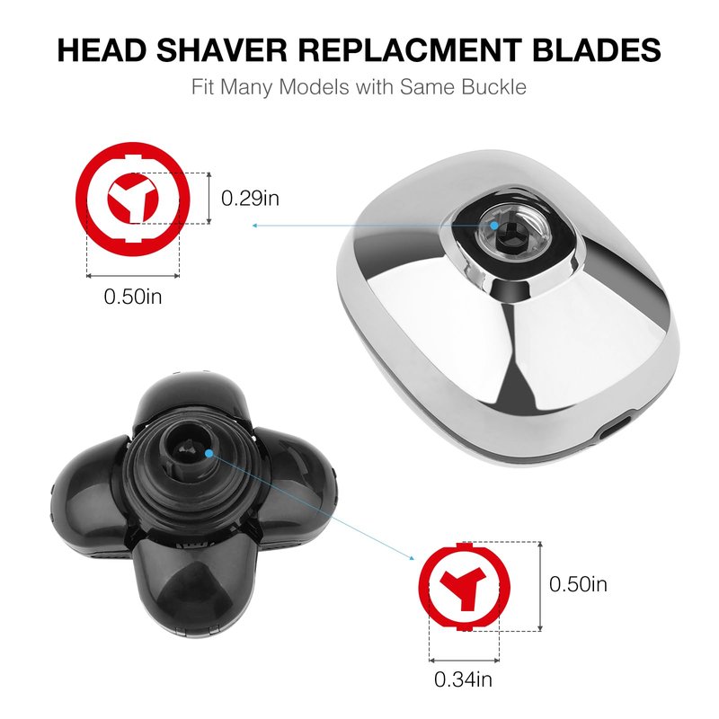 Freedom Universal 3PCS 5 Blades Shaver Replacement Heads Compatible with Freebird Freedom Bird and More 5 Blades Shaver Replacement Heads with Easy Clean Brush