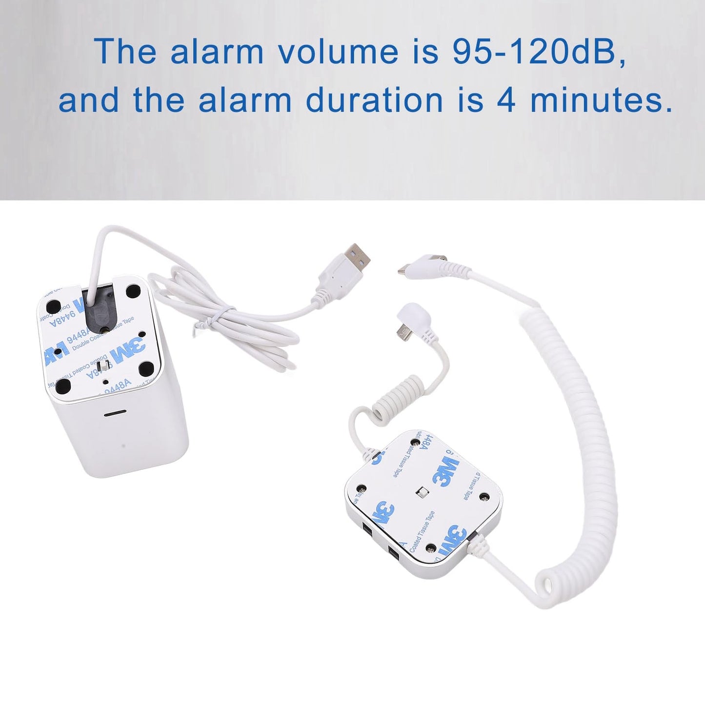 Display Stand, Anti Theft Cell Phone Display Stand, 95‑120dB Security Alarm, Fast Charging Infrared Remote Control Unlock for Exhibition(for Android Port, Without claw)