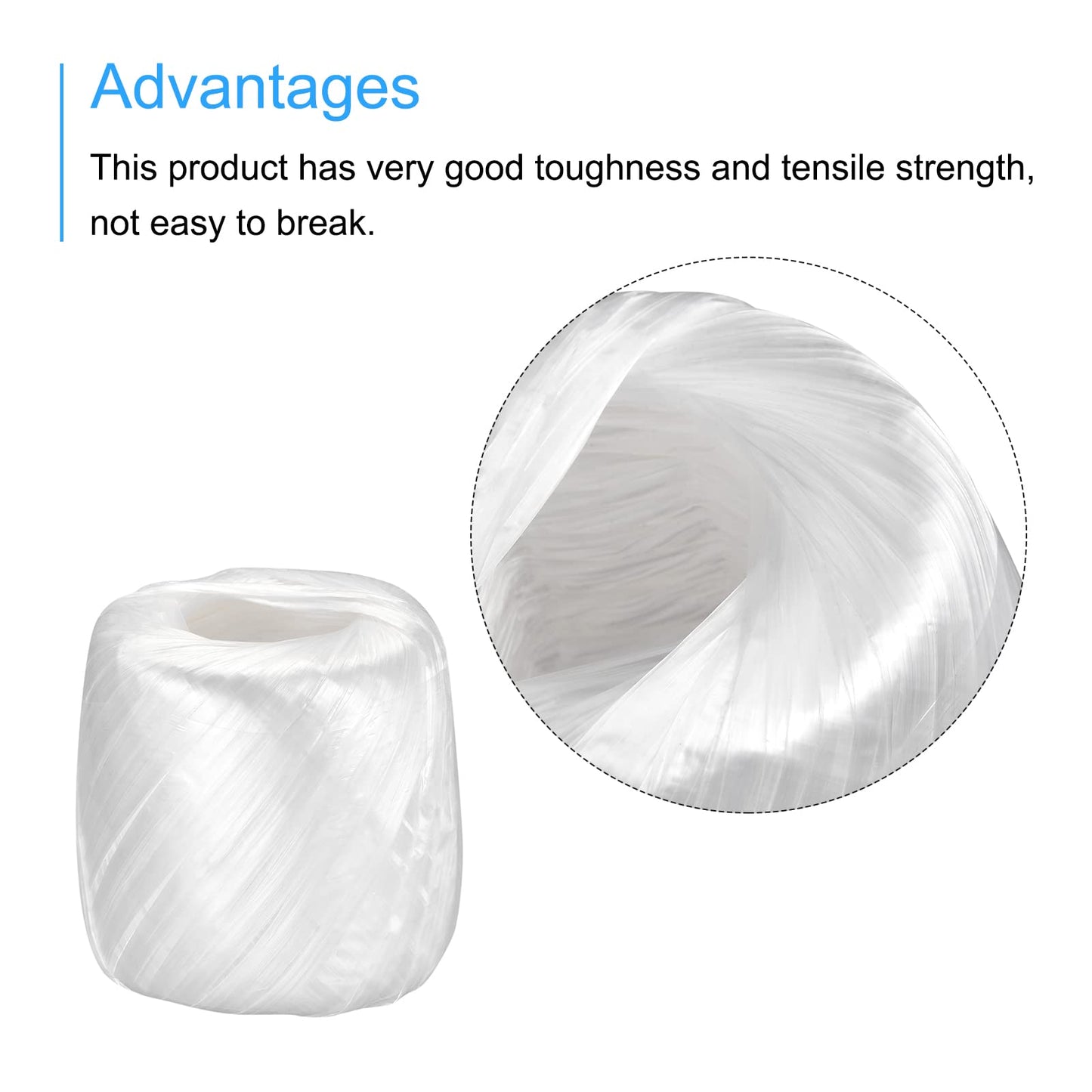 Generic Polyester Nylon Plastic Rope Twine Household Bundled for Packing Gardening Craft,200m Length,White Pack of 1