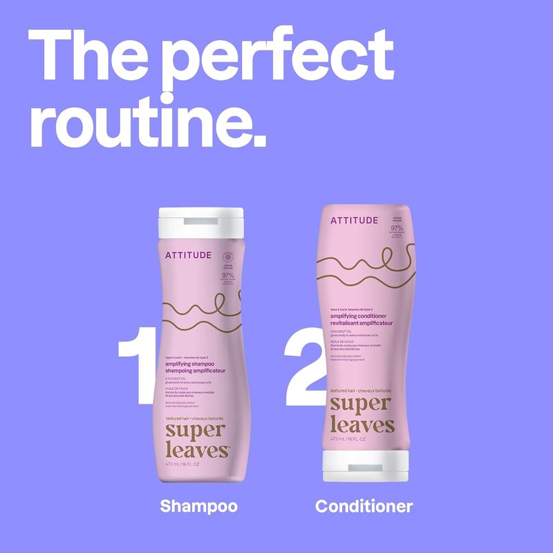 Amplifying Shampoo for Curly Hair - Coconut Oil & Vegan Formula | EWG Verified, 16 Fl Oz