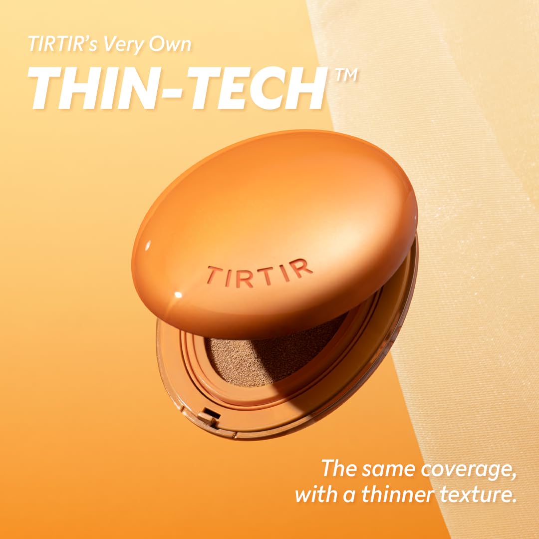 TIRTIR Cushion Foundation - AI-Like Semi-Matte Finish | Medium to Full Coverage, #21N Ivory, 0.63 Fl Oz