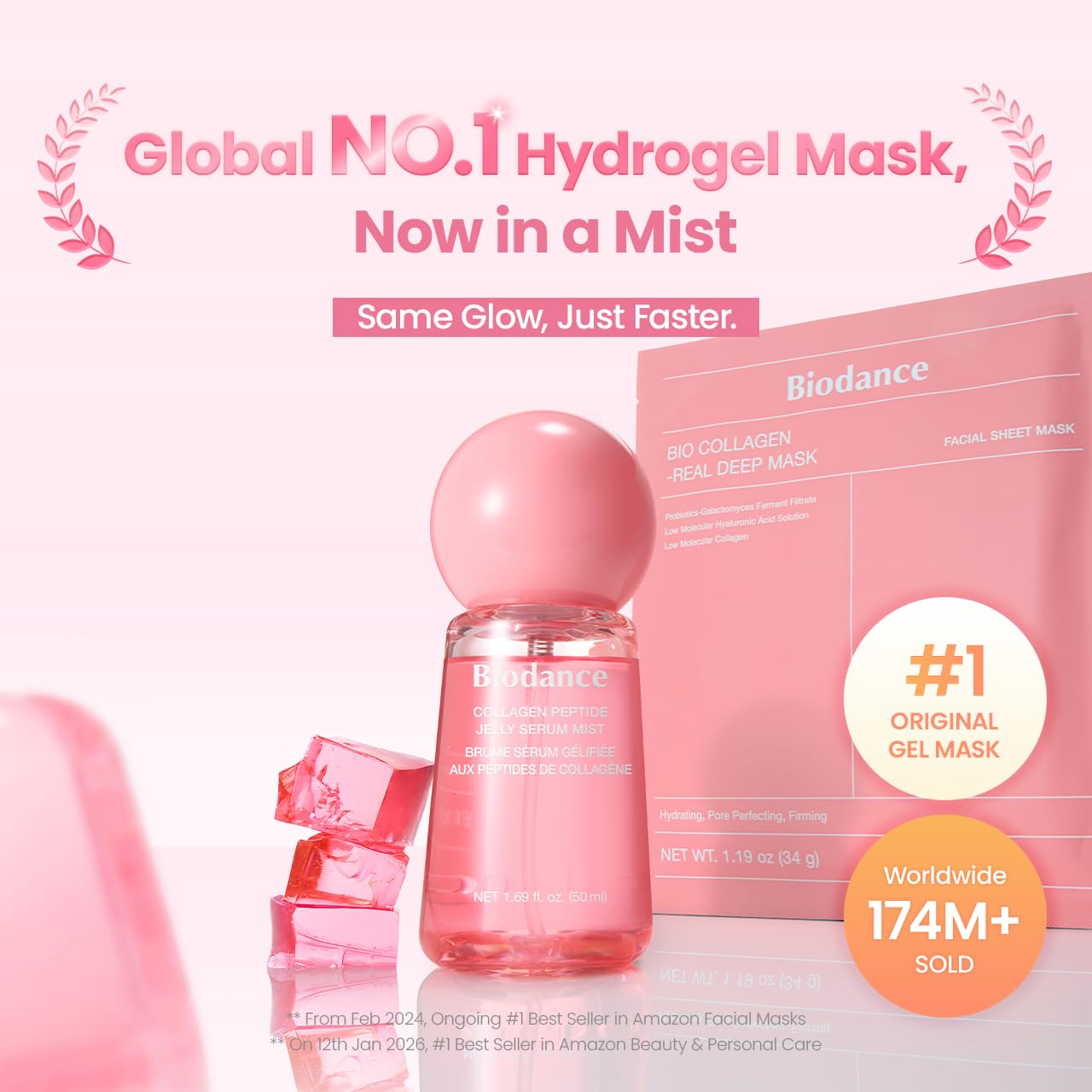 Collagen Peptides Jelly Serum Mist - Hydrating Anti-Aging Face Spray | 1.69 fl. oz | Korean Skin Care Essential