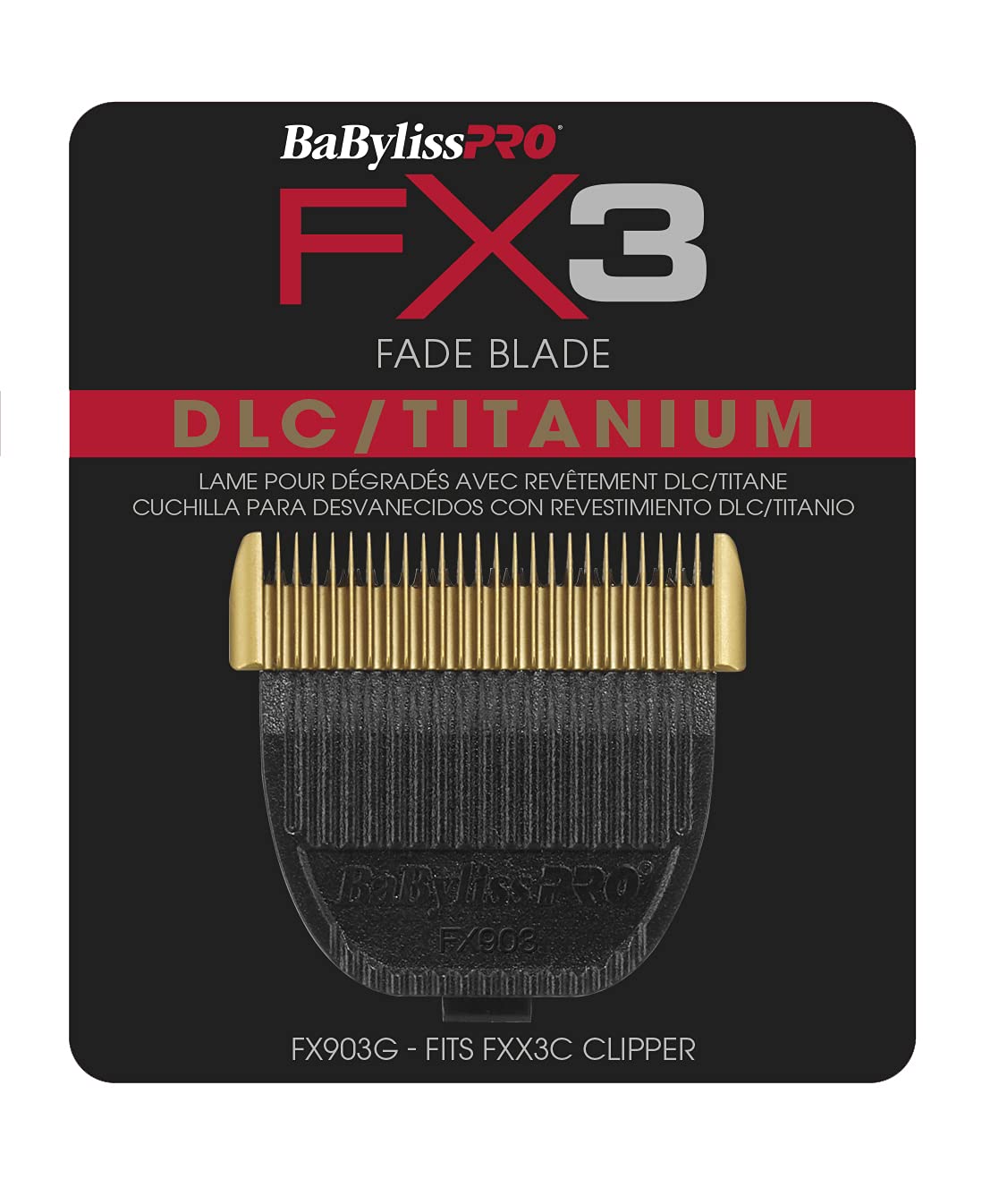 BaBylissPRO FX903G FX3 DLC/Titanium Fade Replacement Clipper Blade