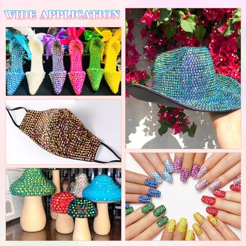 16000 Pcs 4mm Multicolored Resin Rhinestones with B7000 Glue - DIY Crafting Kit