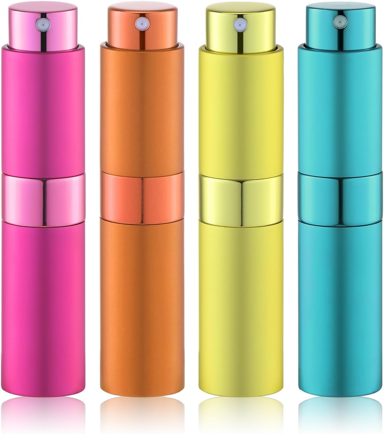 Travel Perfume Bottle - Refillable Cologne Spray Atomizer - Portable 8ml Mini Fragrance Dispenser for Men & Women | 4PCS Grey