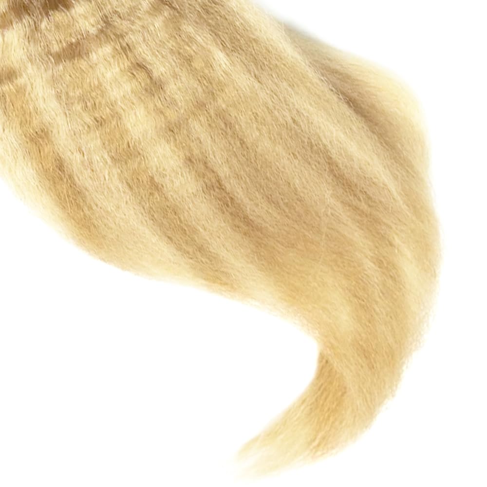P27/613 Highlight Honey Blonde Bundles Human Hair Blonde Yaki Straight Bundles 16 18 20 Inch Unprocessed Brazilian Virgin Hair 3 Bundle 50 Gram Per Bundle Deals Quick Weave Hair Extensions