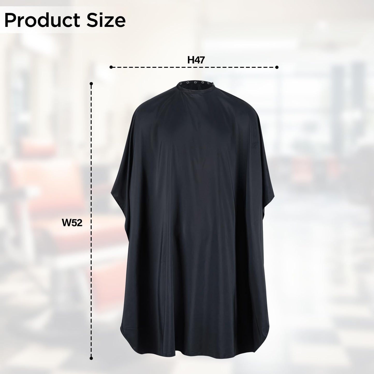 llezza Professional Salon Hair Cutting Cape, Barber Cape for Men/Women, Adjustable Snap Button with Waterproof Hairdressing Salon Cape for Haircut, Coloring, Makeup, Styling(52" x 47"), Black
