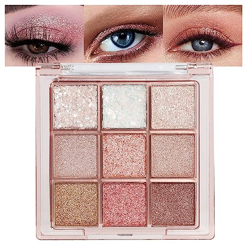 CAKAILA 9-Color Glitter Eyeshadow Palette - Long Lasting & Waterproof