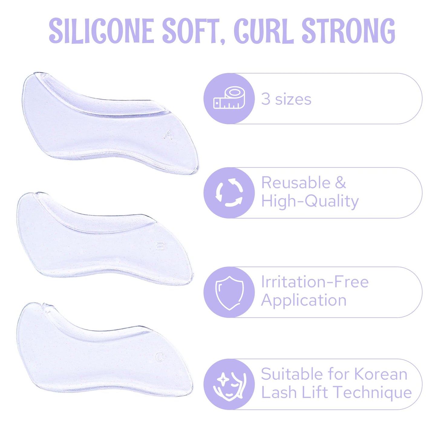 Libeauty Self-Adhesive Lash Lift Shields, 6 Pcs Lower Eyelash Lift Pads for Lifting and Curling, Silicone Lash Rods for Upper Eyelash Perm and Color, Reusable for Salon & DIY Use