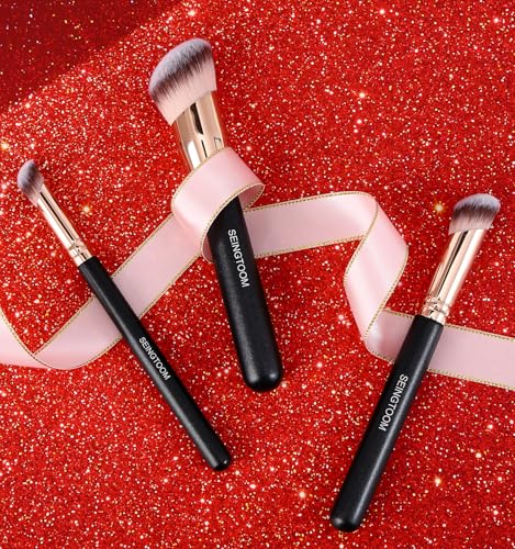 SEINGTOOM Angled Foundation Brush Set - 3Pcs Makeup Brushes
