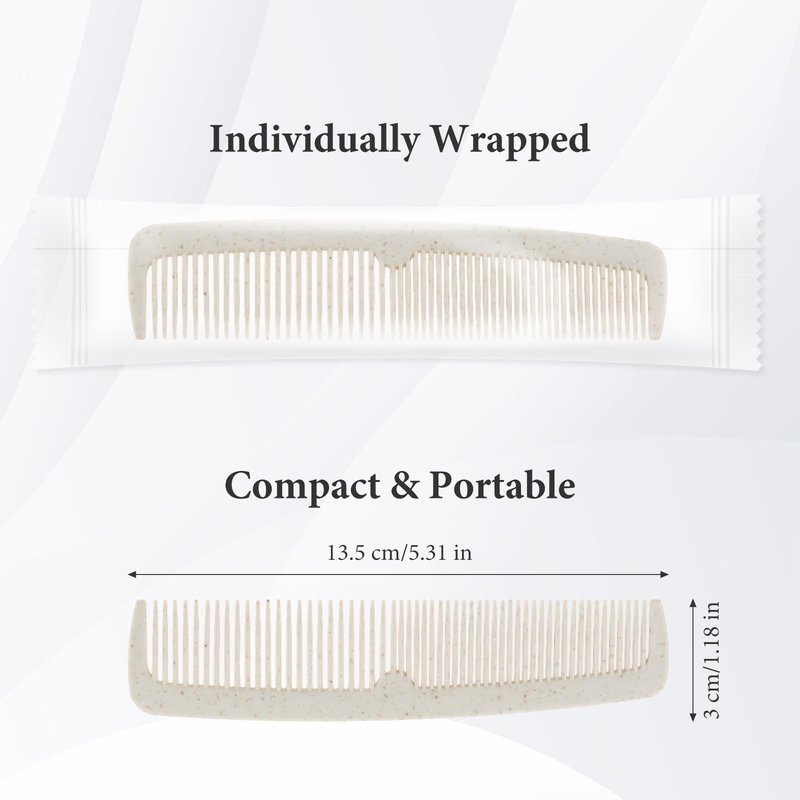 Hair Combs Bulk, 100 Pack Disposable Combs Individually Wrapped, Double Tooth for Beard and Hair, Suitable for Travel, Hotel, Event Gifting and Care Bag