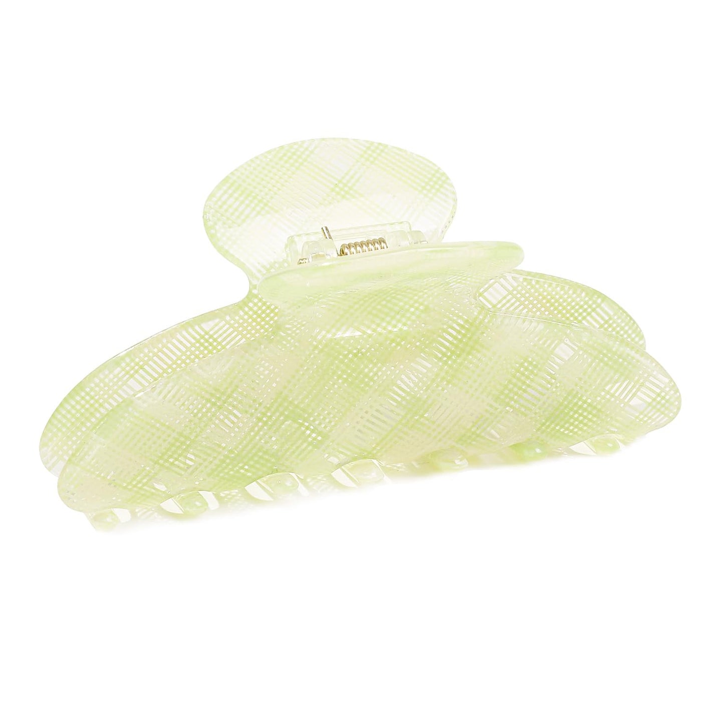 Cloud White Hair Claw Clip - Strong Hold for Thick or Thin Hair | 4.1 Inch Premium PC Material + 2 Black Satin Scrunchies