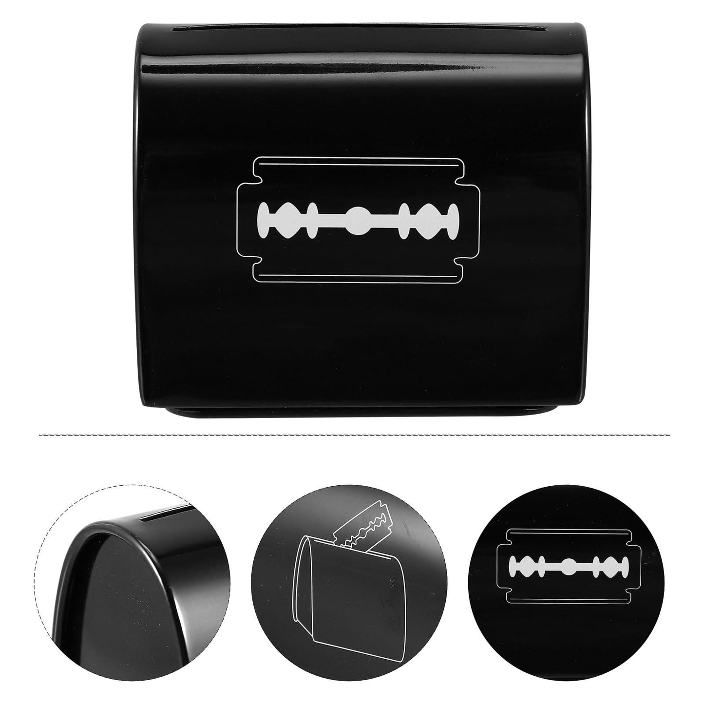 Uonlytech 2Pcs Razor Blade Disposal Container Safe Storage Box for Barber Shop Double Edge Blades Disposal Case Compact 2.55X1.77X2.04In