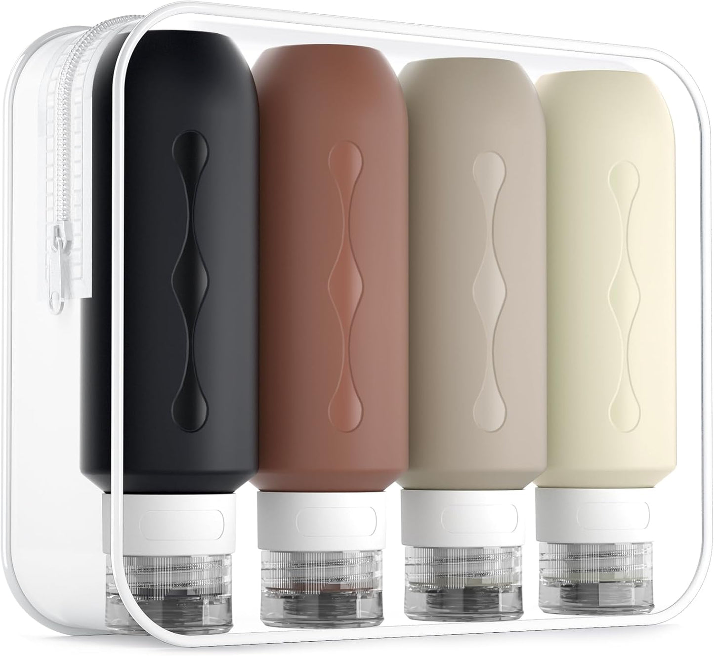 Travel Bottles for Toiletries - TSA Approved 3oz Leak-Proof Containers | BPA-Free Refillable Liquid Accessories (4 Pack)