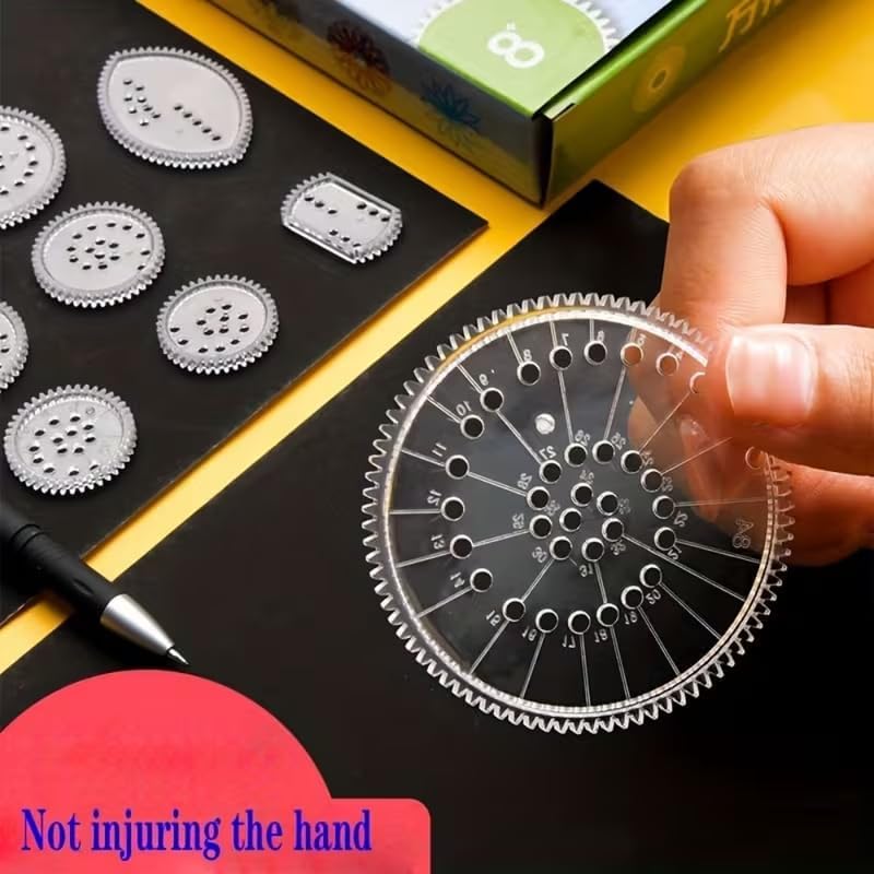 Spirograph Circle Maker Drawing Kit - 22PCS Geometric Ruler Template Set for Kids 8-12 | Spiral Art Design & Educational Toy