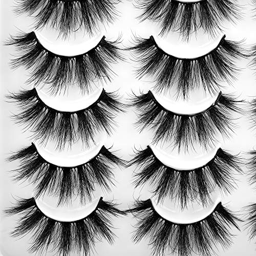 LANFLOWER 20 Pairs False Eyelashes - Fluffy 3D Faux Mink Dramatic Lashes