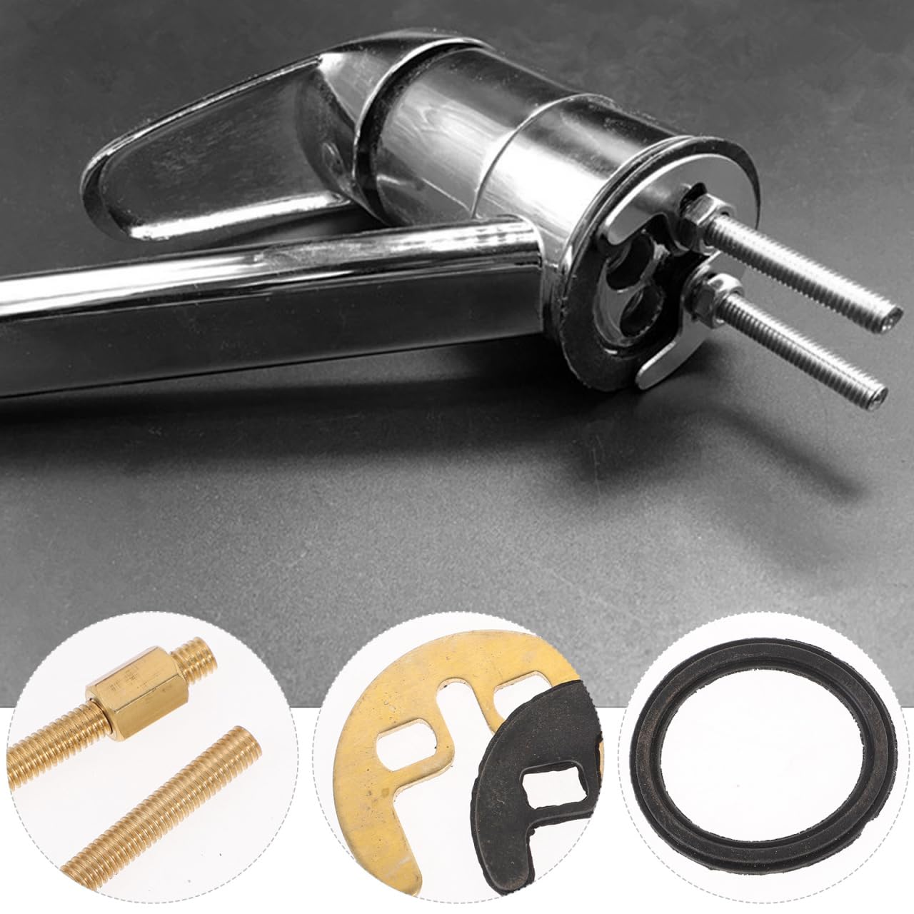 POPETPOP 1 Set Faucet Fixing Bracket, Faucet Fastening Circlip, Kitchen Antiloosing Nut Cap Fastening Circlip Washer Accessory Tool, Wash Basin Tap Fixing Fitting Kit