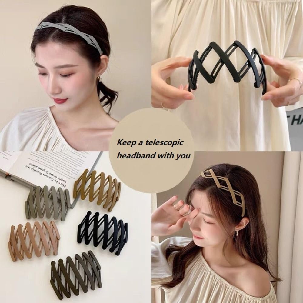 Hairband Non Slip Hair Accessories Headband Headdress Hair Clip Unisex(Khaki)