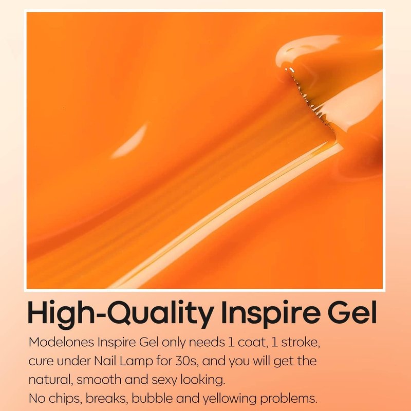 Bright Orange Gel Nail Polish - Neon Soak Off UV LED for Autumn Nail Art | 15 ML