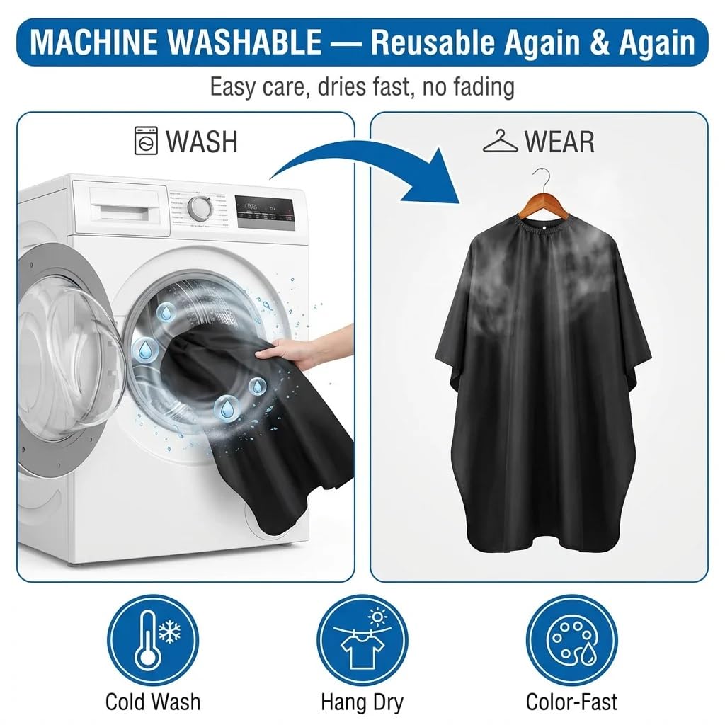 Karlling Large Haircutting Cape - Professional Magic Tape Barber Gown for Men Women, Adjustable Hair Cutting Salon Cape, 59"x45"