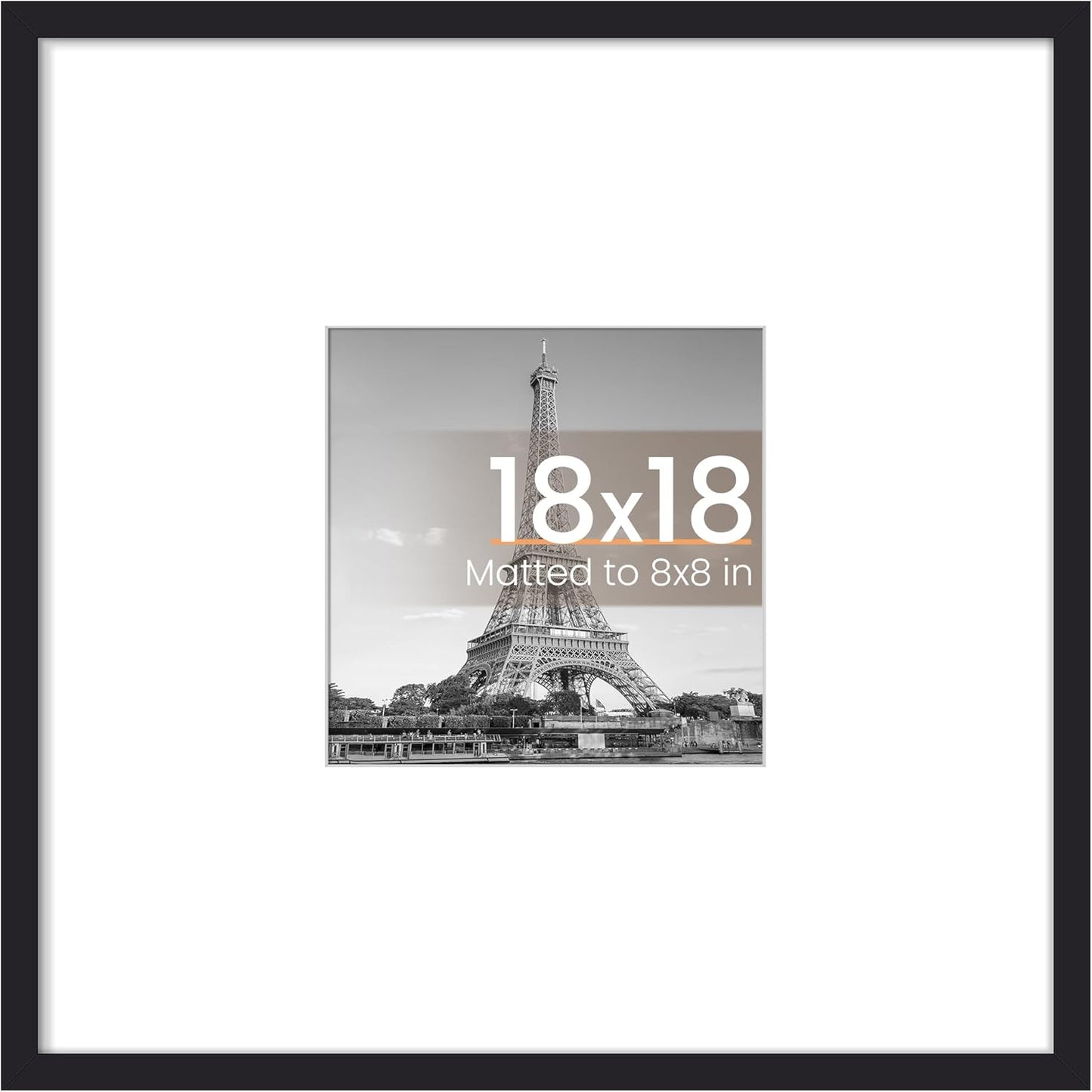 Upsimples 11x14 Picture Frame - Display 8x10 Photos with Mat or 11x14 Without Mat | Black Wall Hanging Frame