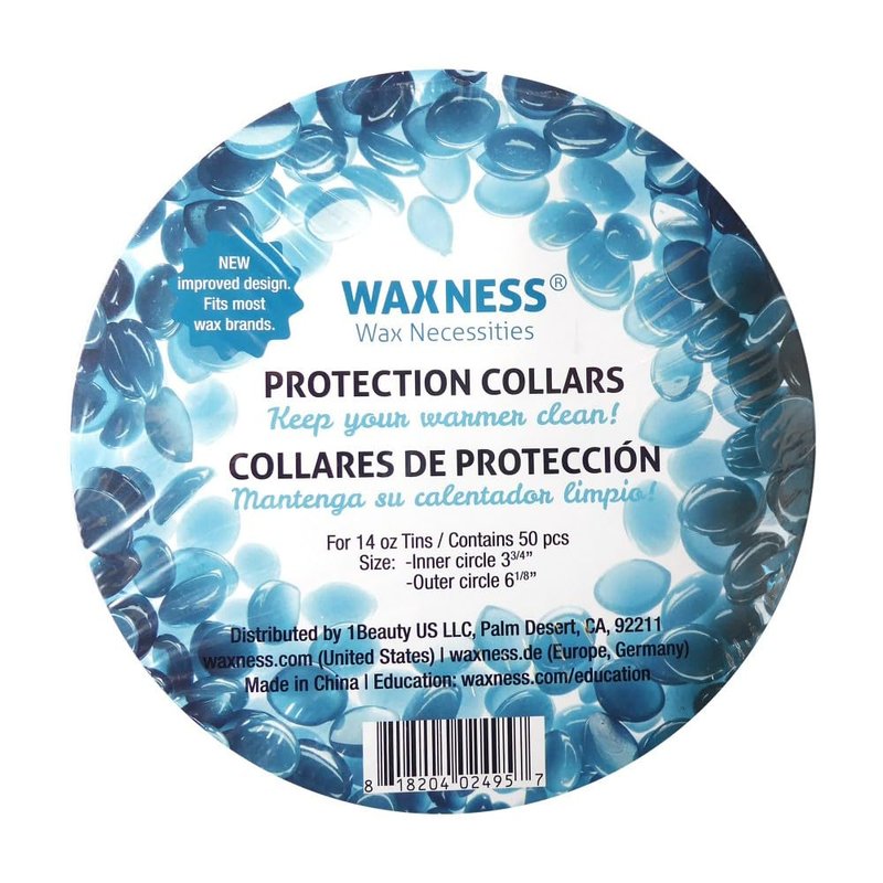 Waxness Waxing Multi-fit Protection Collars for 14-16 Oz Tins and Warmers 50 Pack Teal