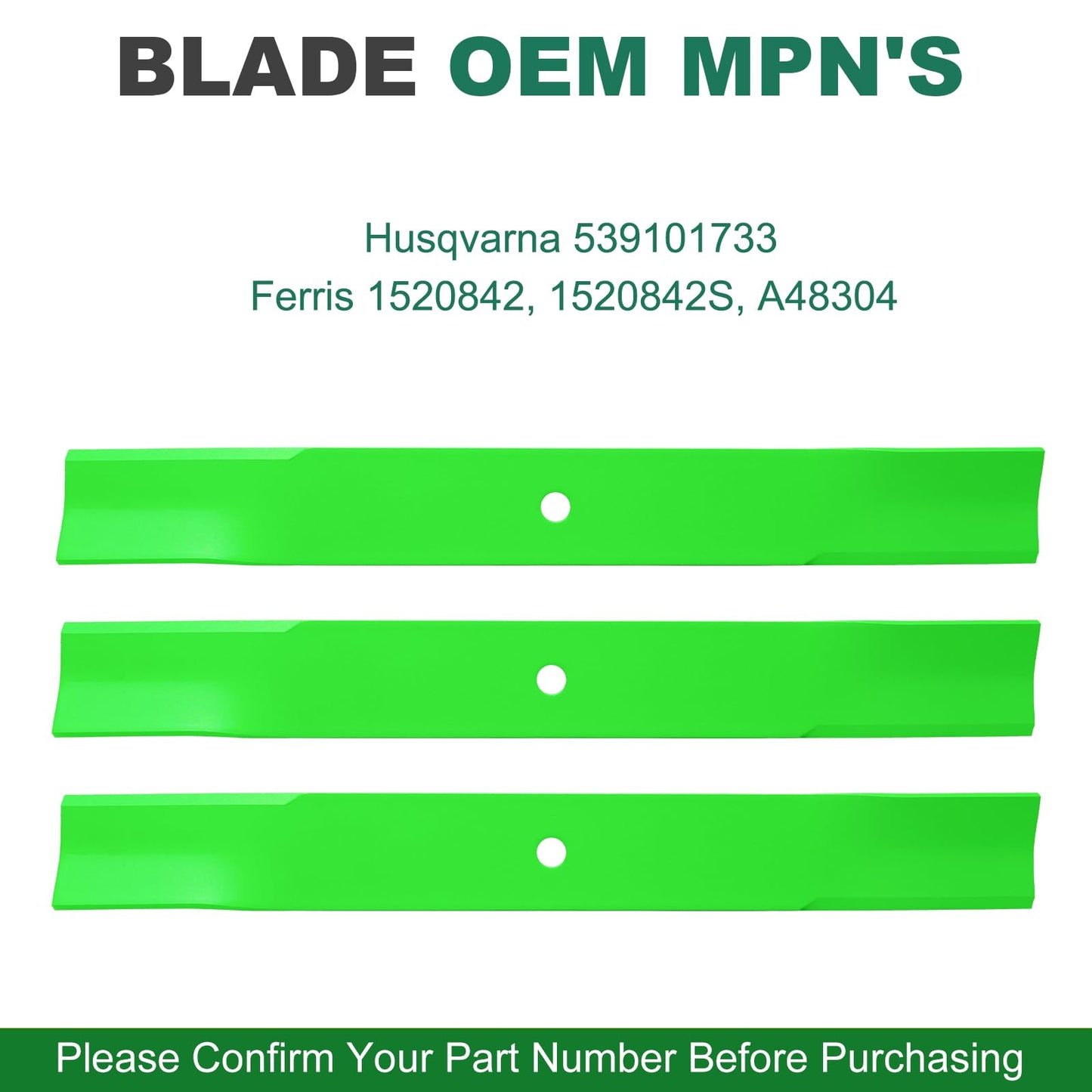 JSXDNWYJ High Lift Blade Set for Scag Ferris 61 inch Deck 48111 482879 1520842 Husqvarna 539101733