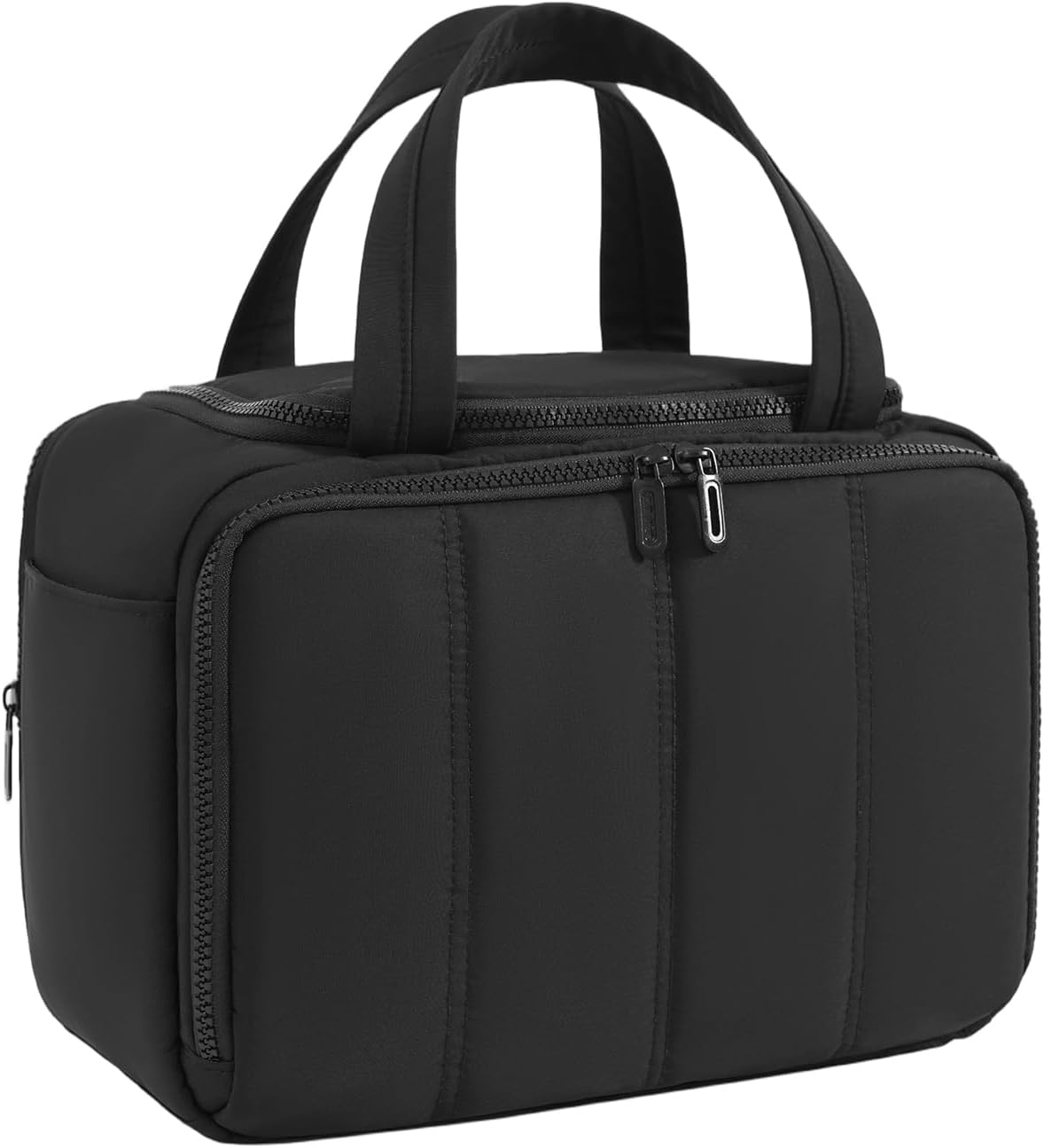 Puffy Toiletry Bag for Women - Large Travel Makeup Organizer with Adjustable Dividers | Light Pink