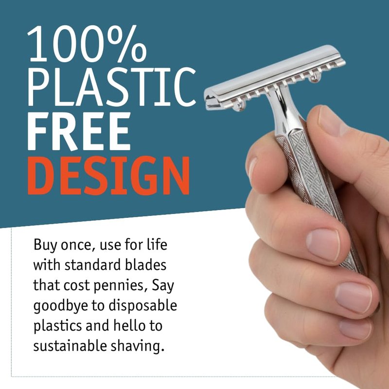 MERKUR 41C Double Edge Safety Razor, Open Tooth Comb, Three-Piece Design, Standard Handle, Bright Chrome Finish, Made in Germany