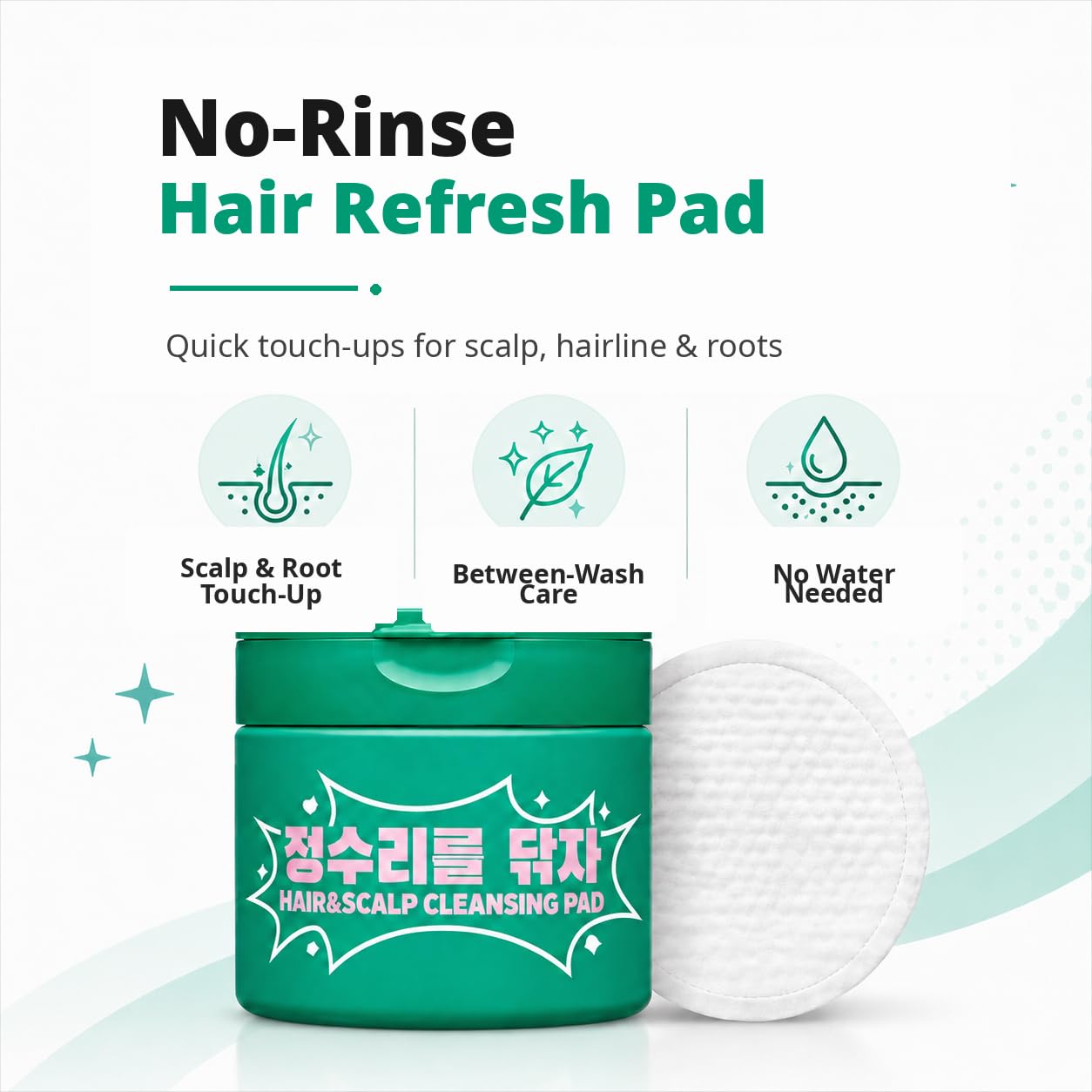Madeca Hair Cleansing Pads - No-Rinse Hairline Refresh for Post-Workout & Travel | 30 Count